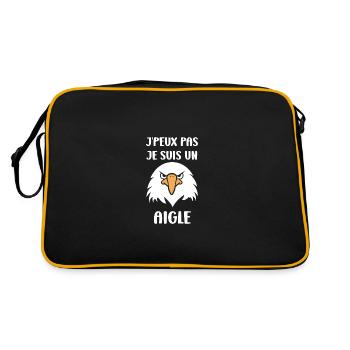 Citation humour Oiseau aigle - Sac Retro - noir/or - Dos