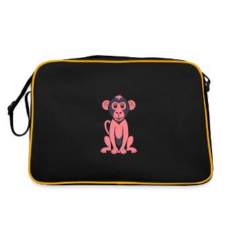 Baboon monkey - Retro Bag - black/gold - Back