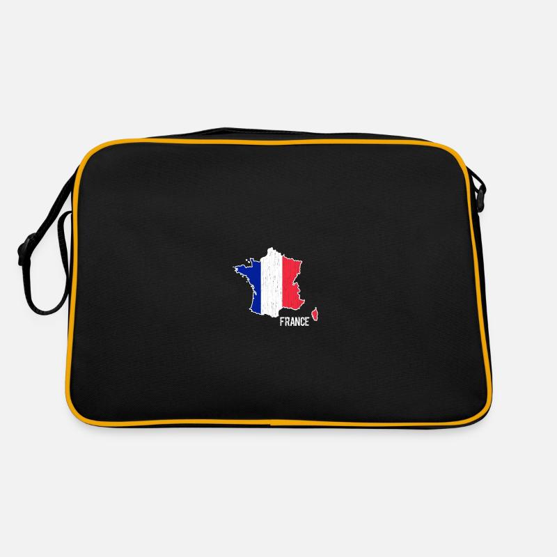 Plan de la carte du drapeau de la France Sac Retro