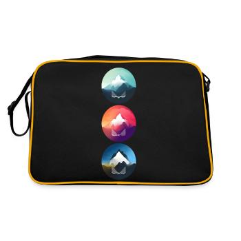 Mountain Landscape Geometric Art - Retro Bag - black/gold - Back