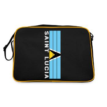 Sainte-Lucie couleur du pays en rayures - Sac Retro - noir/or - Dos