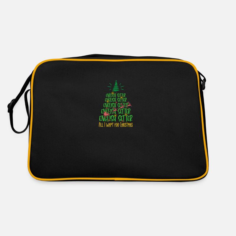 Englisch Setter Hund Weihnachten Hunderasse Retro Tasche