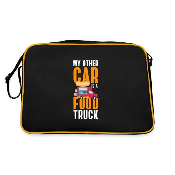 Street food, meal, meals on wheels, barbecue - Retro Bag - black/gold - Back