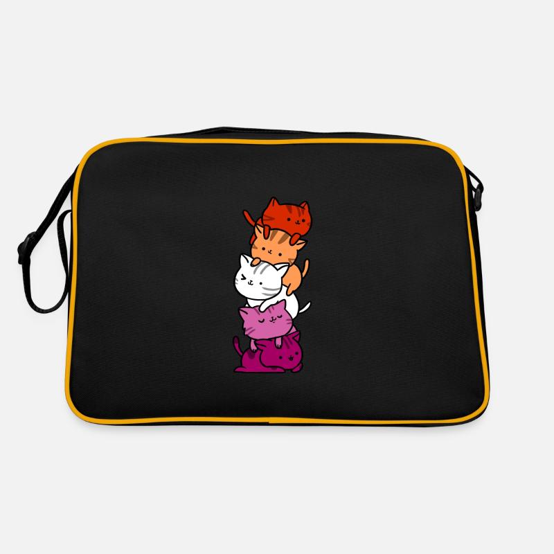Cats Orange Pink Lesbian Pride Retro Bag