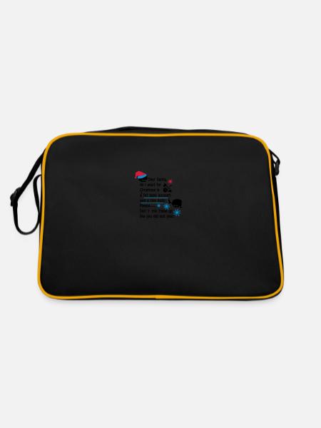 dear santa funny xmas - Retro Bag - black/gold - Back
