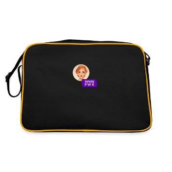 WMN PWR - Weibliches Gesicht - 05 - Retro Tasche - Schwarz/Gold - Hinten