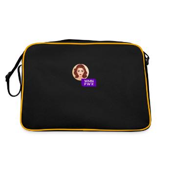 WMN PWR - Weibliches Gesicht - 06 - Retro Tasche - Schwarz/Gold - Hinten