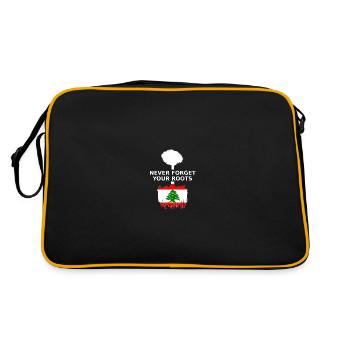 Lebanon Never Forget Your Roots - Retro Bag - black/gold - Back