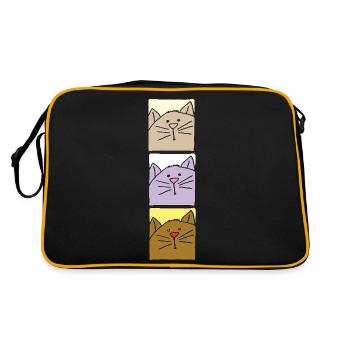 Chat triple coloré - Sac Retro - noir/or - Dos