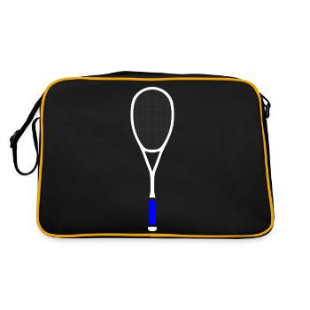 Squash Tennis Racket Multicolor White Blue - Retro Bag - black/gold - Back