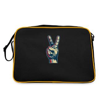 Peace hand - Retro Bag - black/gold - Back
