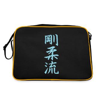 Goju-ryu Kanji Design en bleu - Sac Retro - noir/or - Dos