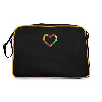 Herz neon - Retro Tasche - Schwarz/Gold - Hinten