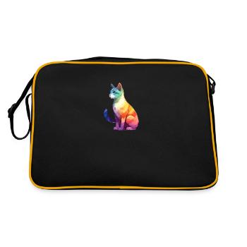 Pride Cat - Retro Tasche - Schwarz/Gold - Hinten