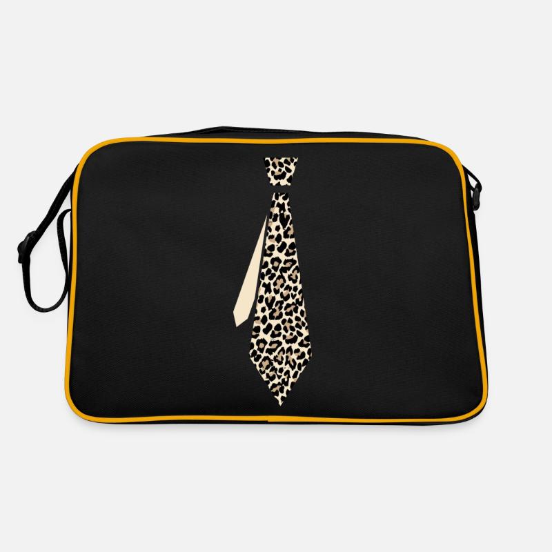 Krawatte Leopard - Retro Tasche - Schwarz/Gold