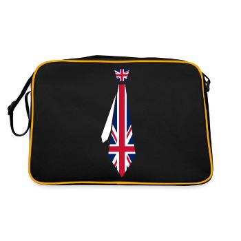 Krawatte Great Britain - Retro Tasche - Schwarz/Gold - Hinten