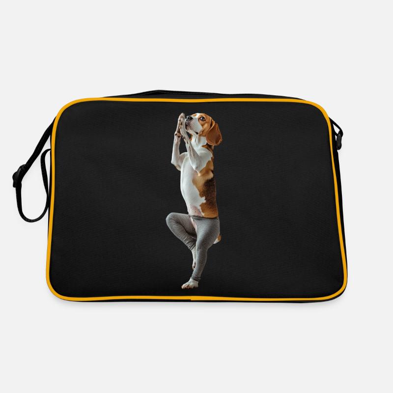 Beagle - Retro Tasche - Schwarz/Gold