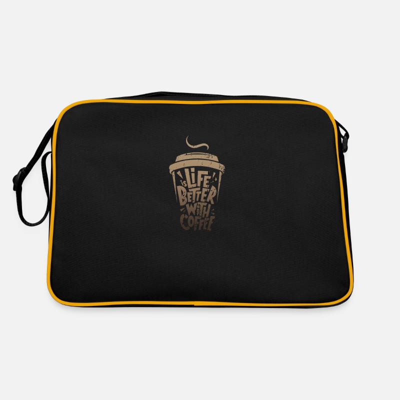das Leben ist besser mit Kaffee Retro Tasche