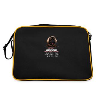 Ohne Leonberger ist alles doof - Retro Tasche - Schwarz/Gold - Hinten