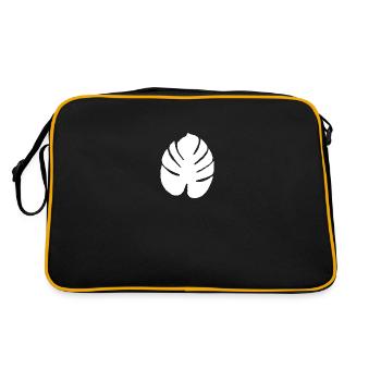 Feuille exotique blanche - Sac Retro - noir/or - Dos