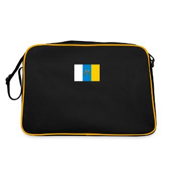 Flagge Kanarische Inseln - Retro Tasche - Schwarz/Gold - Hinten