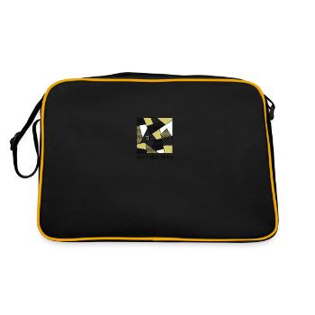 Save the bees yellow mosaic - Retro Tasche - Schwarz/Gold - Hinten