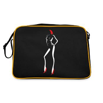 Silhouette Woman Hair Shoes Red - Retro Bag - black/gold - Back