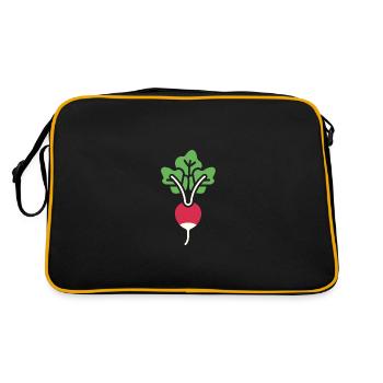 Radieschen - Retro Tasche - Schwarz/Gold - Hinten