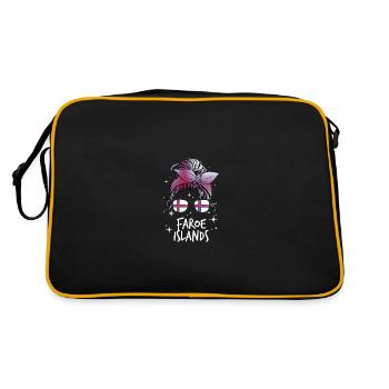 Färöer Inseln - Retro Tasche - Schwarz/Gold - Hinten