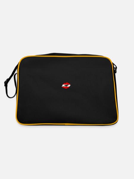 Österreich Flaggenland Einheimischer Vorfahre Österreich - Retro Tasche - Schwarz/Gold - Hinten