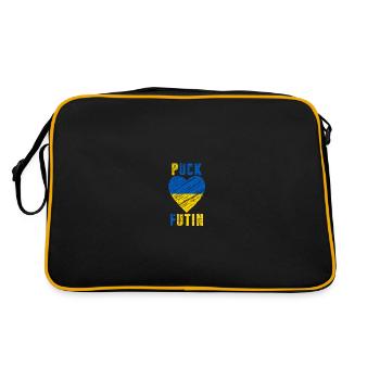 FK Poutine, Puck Futin, Stand avec l’Ukraine, Anti Guerre - Sac Retro - noir/or - Dos