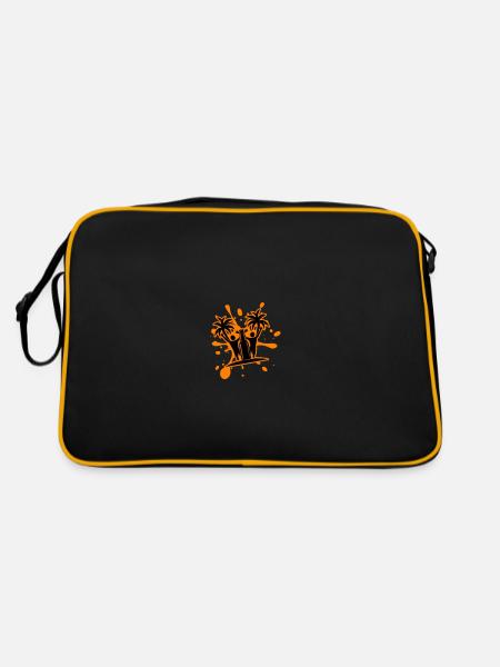 Drinking Beach Party - Retro Tasche - Schwarz/Gold - Hinten
