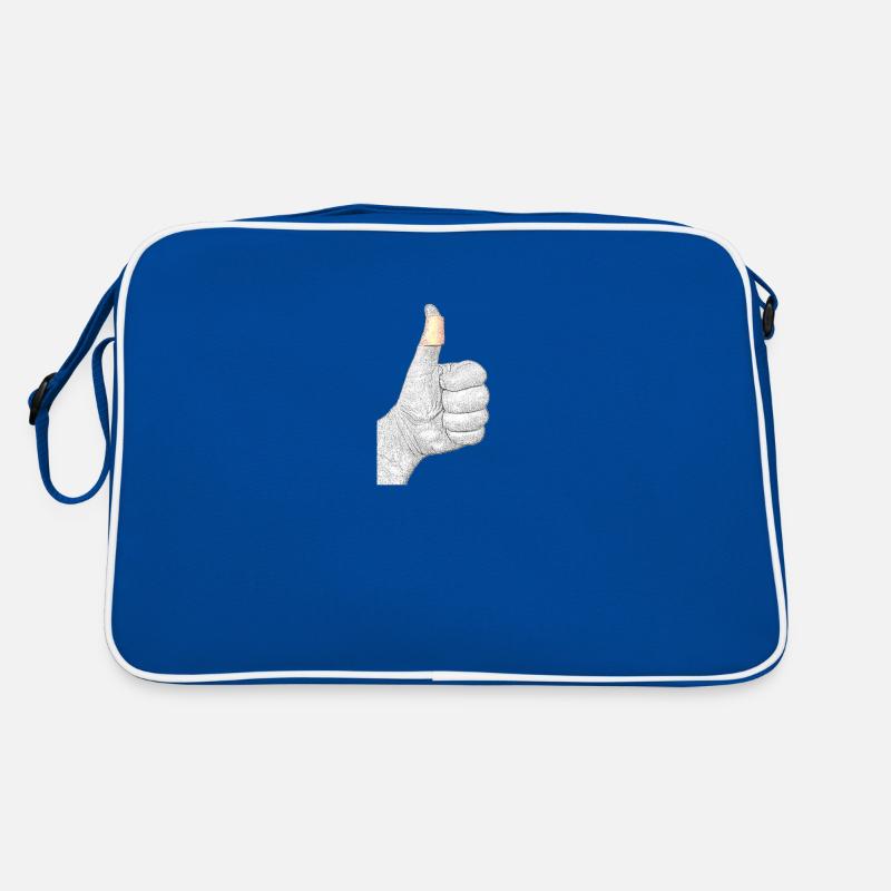 Hand mit Pflaster Retro Tasche