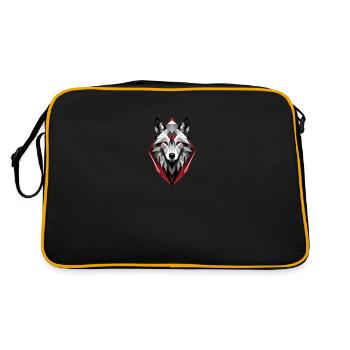 Geometric Wolf - Retro Bag - black/gold - Back