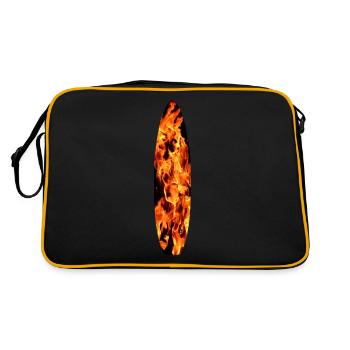 Surfboard in flames - Retro Bag - black/gold - Back