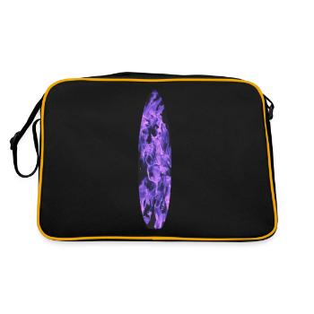 Surfboard mit blauen Flammen - Retro Tasche - Schwarz/Gold - Hinten