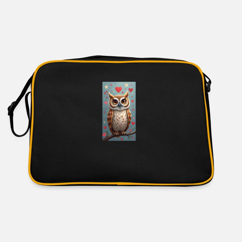 Verliebte Eule Retro Tasche