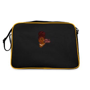 black & proud design educated woman braids - Retro Bag - black/gold - Back