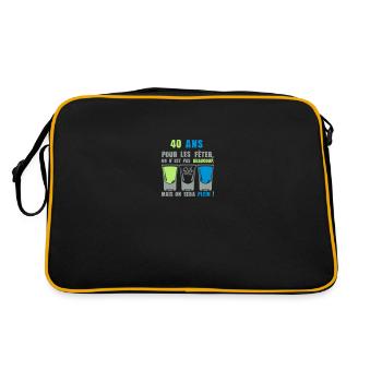 40 ans shooter alcool anniversaire plein - Sac Retro - noir/or - Dos