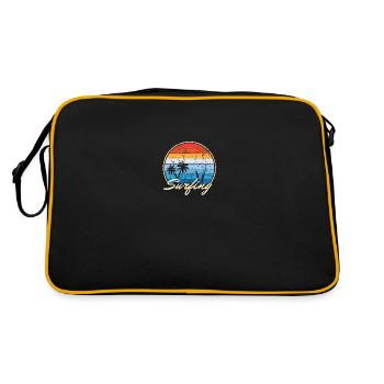 Surf Vacances Plage Mer Planche de surf Cadeau mer - Sac Retro - noir/or - Dos