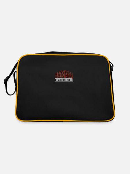 Hoemma mach Fettig - Retro Tasche - Schwarz/Gold - Hinten