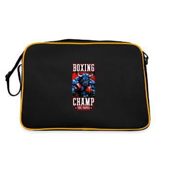Stier Bulle Boxer Kämpfer Boxing Champ - Retro Tasche - Schwarz/Gold - Hinten