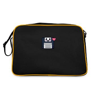Cute Floppy Disk, kawaii! - Retro Bag - black/gold - Back