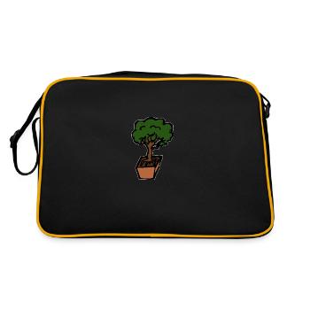 Bonsai Tree Hobby Gift Idea Relaxation - Retro Bag - black/gold - Back