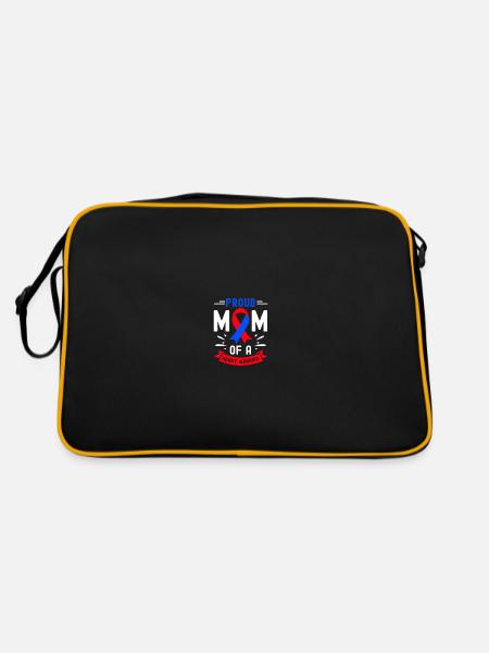 Congenital heart defect CHD consciousness - Retro Bag - black/gold - Back