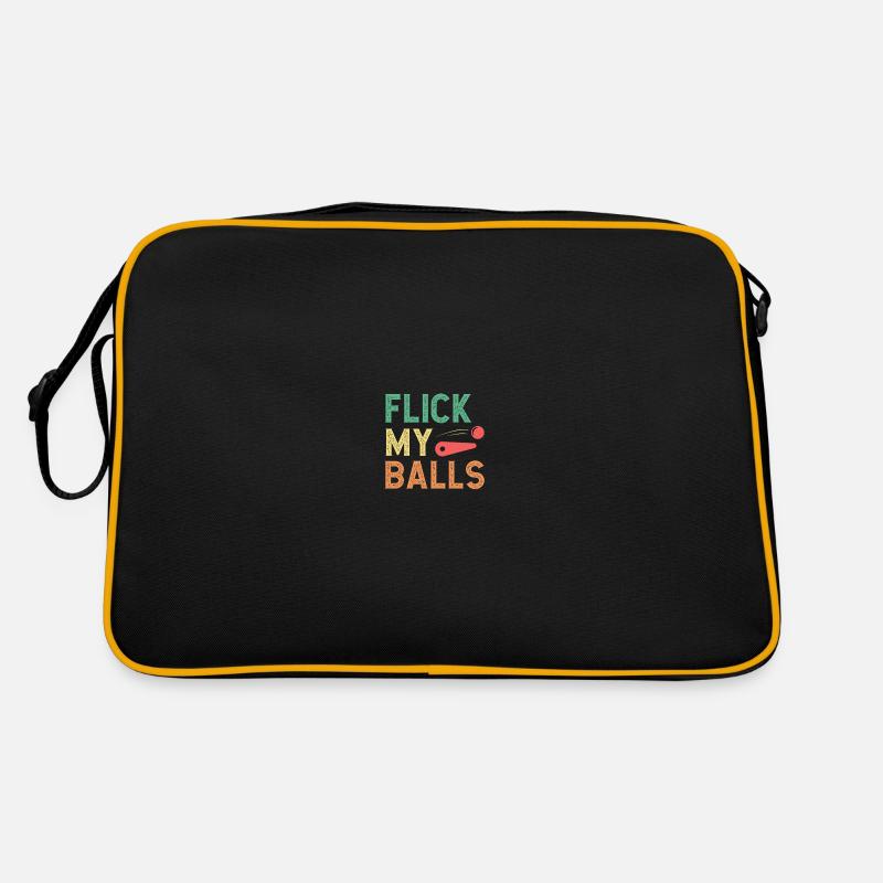 Flipper Spieler Flipper - Retro Tasche - Schwarz/Gold