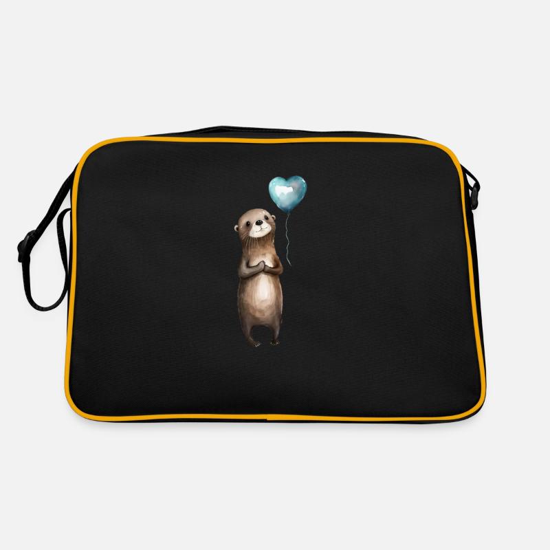 Otter Herz Aquarell Retro Tasche
