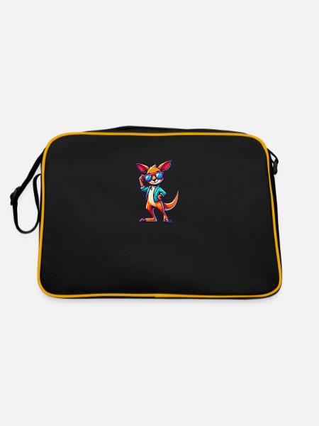 Kangaroo Comic Sonnenbrille - Retro Tasche - Schwarz/Gold - Hinten