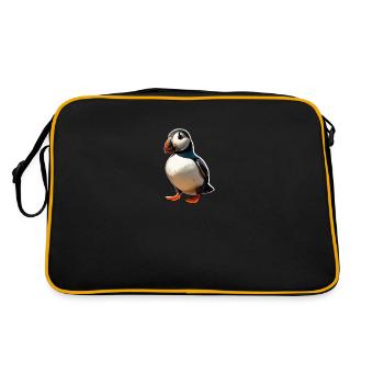 Papageientaucher - Retro Tasche - Schwarz/Gold - Hinten