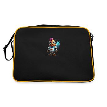 Robo chicken - Retro Tasche - Schwarz/Gold - Hinten